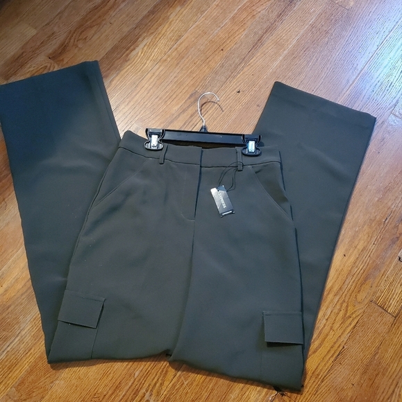 NWT Express Army Green High-Rise Trouser Pants Size 2Long Ret. $98.00 - Picture 1 of 13